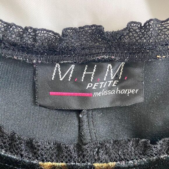 Black Red Gold Flower Ethereal Whimsygoth Floral Velvet Midi Dress M / L - Picture 5 of 5